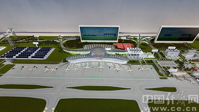 鄂尔多斯零碳机场智慧能源中心沙盘 中国经济网记者 李卓/摄